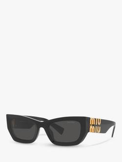 Miu Miu MU 09WS Women's Rectangular Sunglasses, Black/Grey