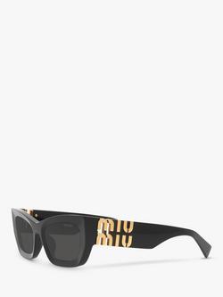 Miu Miu MU 09WS Women's Rectangular Sunglasses - view 2, Black/Grey