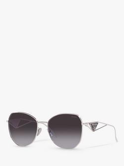 Prada PR 57YS Women's Irregular Sunglasses, Silver/Grey Gradient, Silver/Grey Gradient