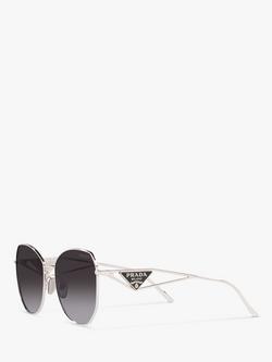 Prada PR 57YS Women's Irregular Sunglasses, Silver/Grey Gradient - view 2, Silver/Grey Gradient