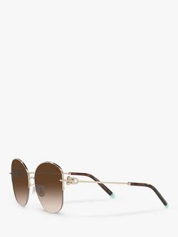 Tiffany & Co TF3082 Women's Pillow Shape Sunglasses, Pale Gold/Brown Gradient - view 2, Pale Gold/Brown Gradient