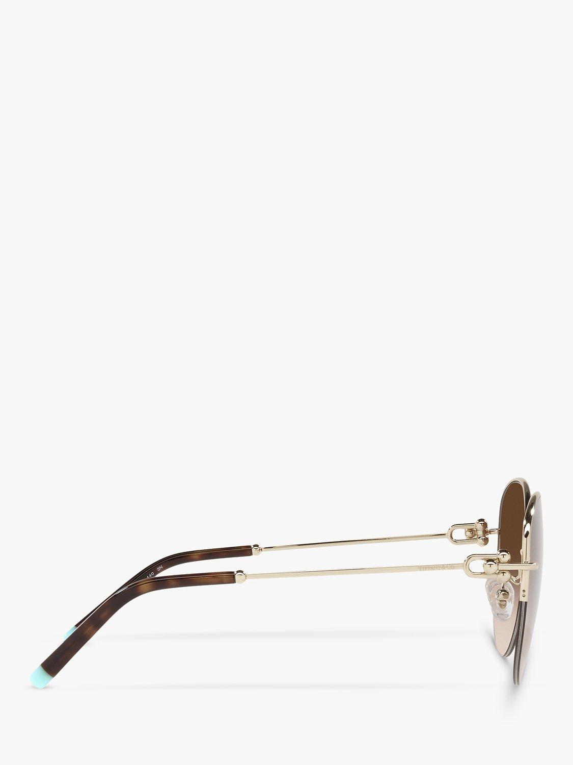 Product image 10 of 11, which shows Tiffany & Co TF3082 Women's Pillow Shape Sunglasses, Pale Gold/Brown Gradient
