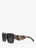 Prada PR 23YS Women's Chunky Square Sunglasses, Black/Grey
