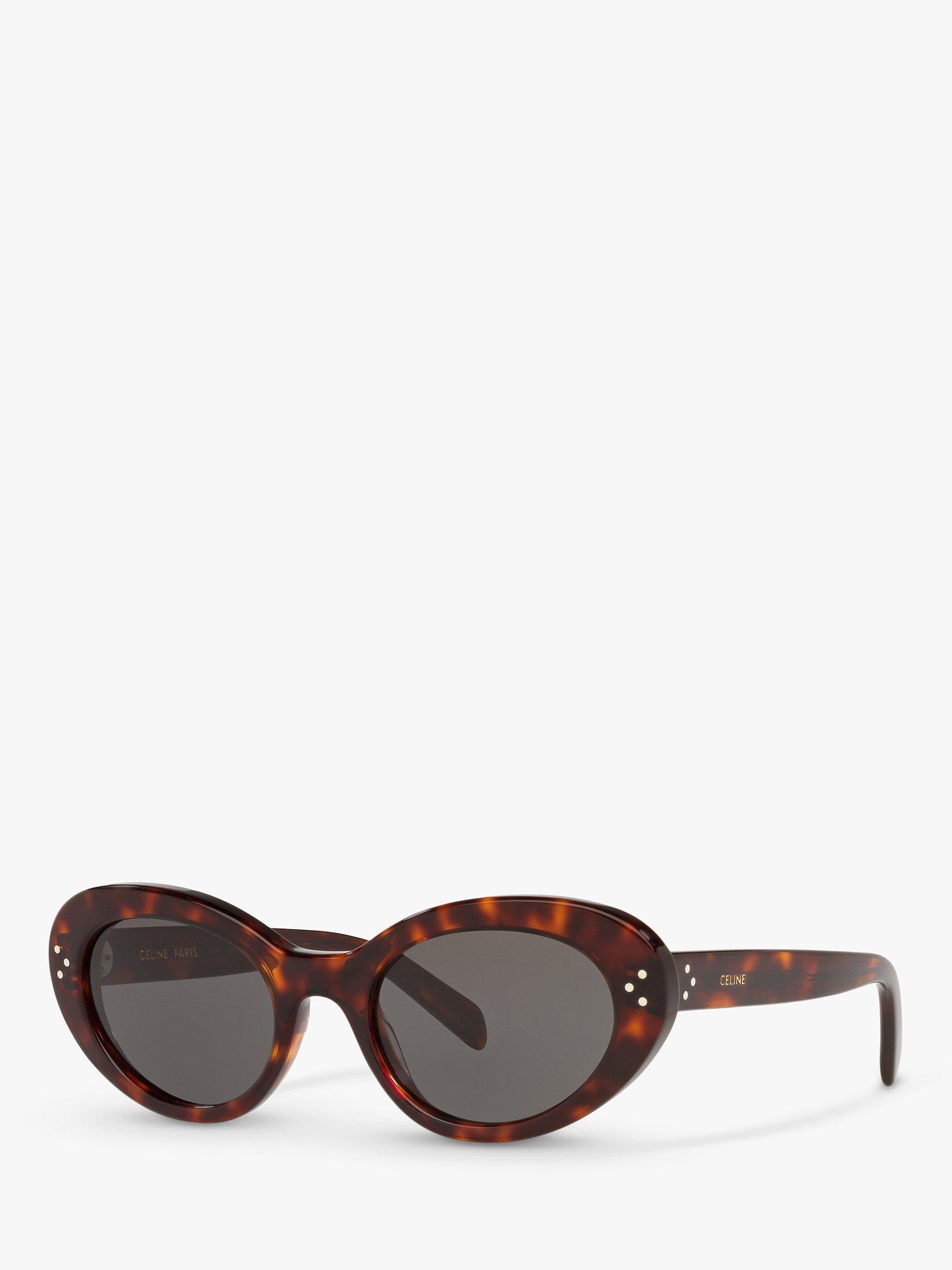 Product image 1 of 10, which shows Celine CL40193I Women's Cat's Eye Sunglasses, Black Tortoise/Grey