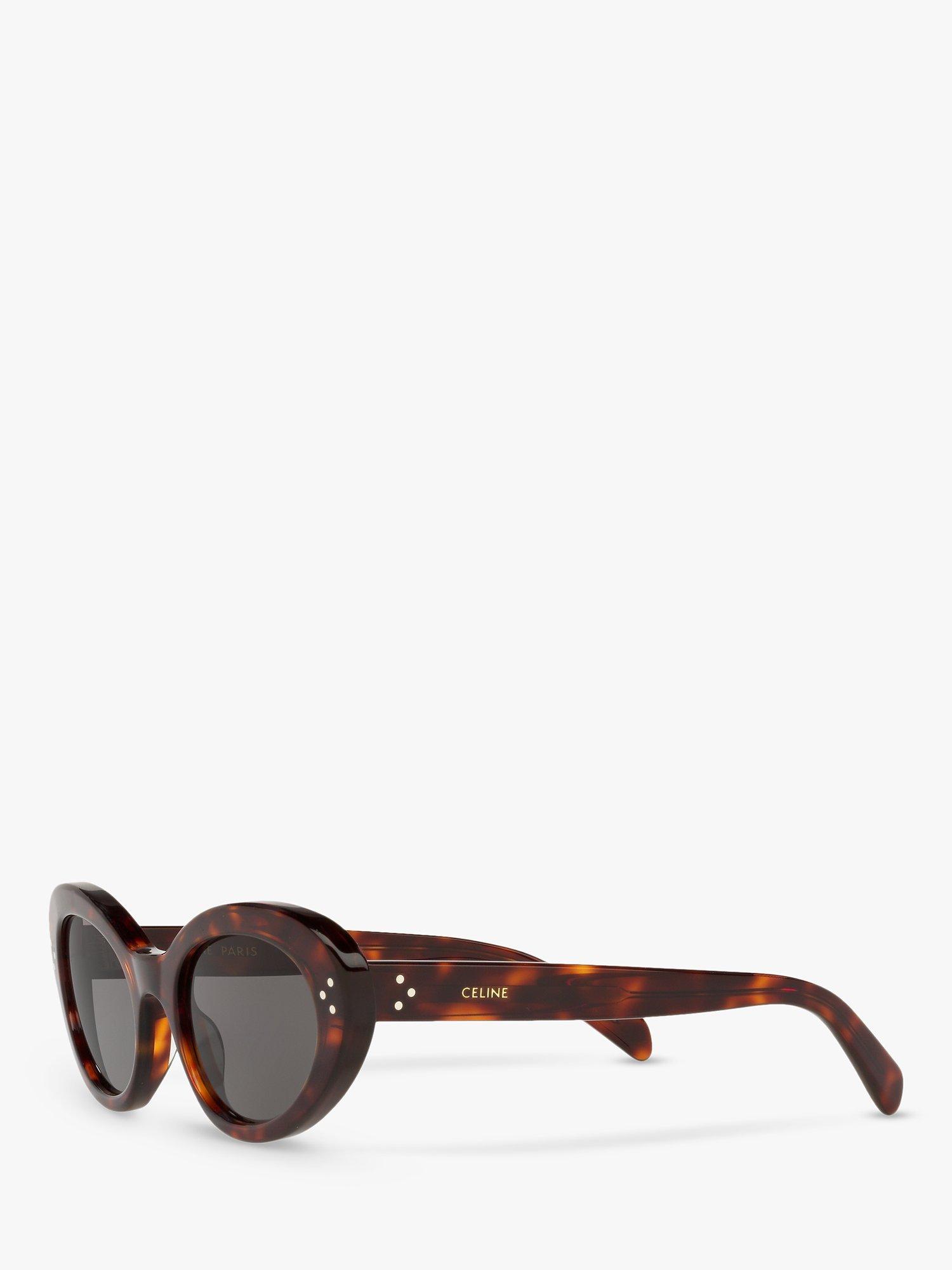 Product image 2 of 10, which shows Celine CL40193I Women's Cat's Eye Sunglasses, Black Tortoise/Grey