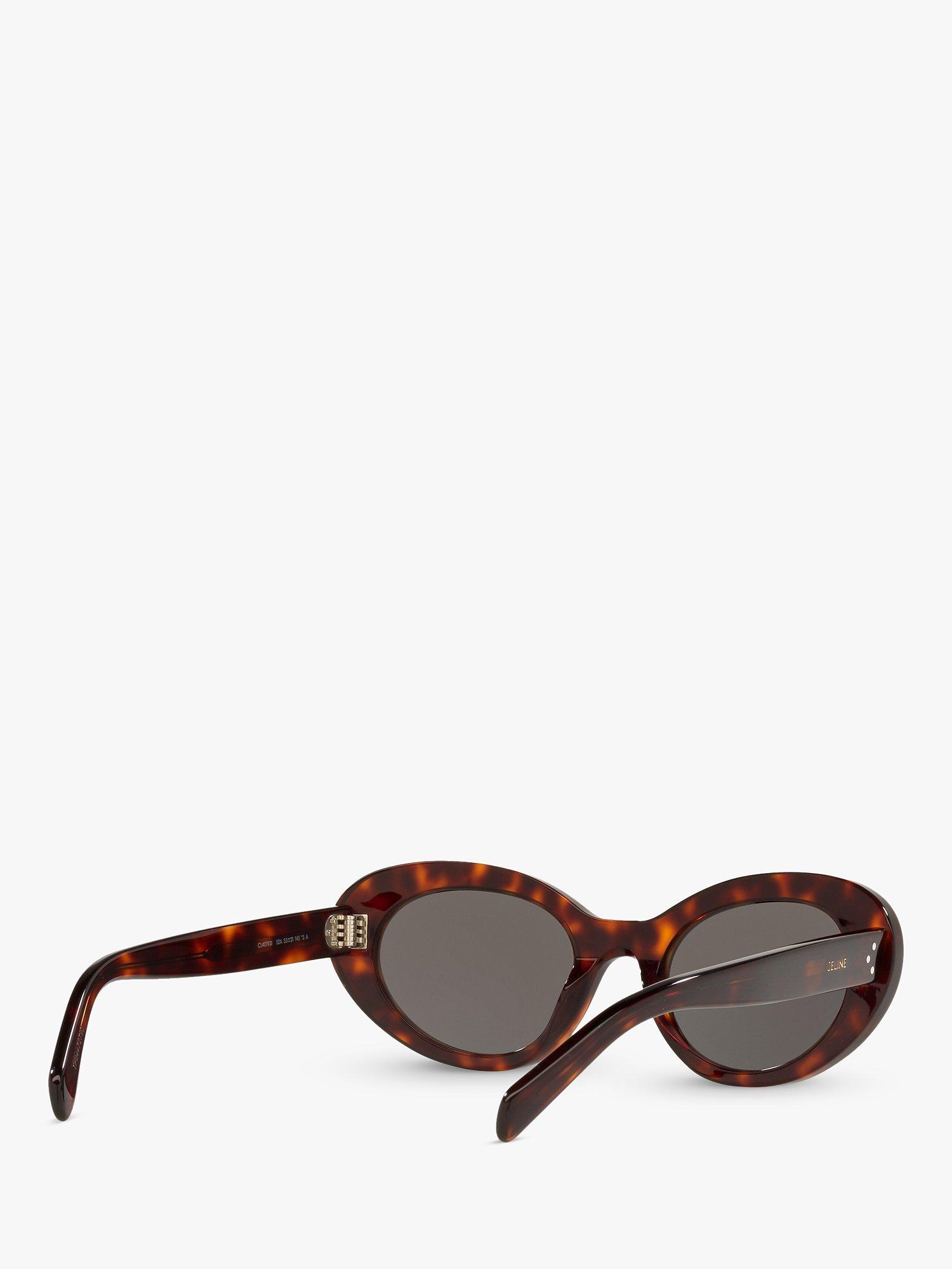 Product image 8 of 10, which shows Celine CL40193I Women's Cat's Eye Sunglasses, Black Tortoise/Grey