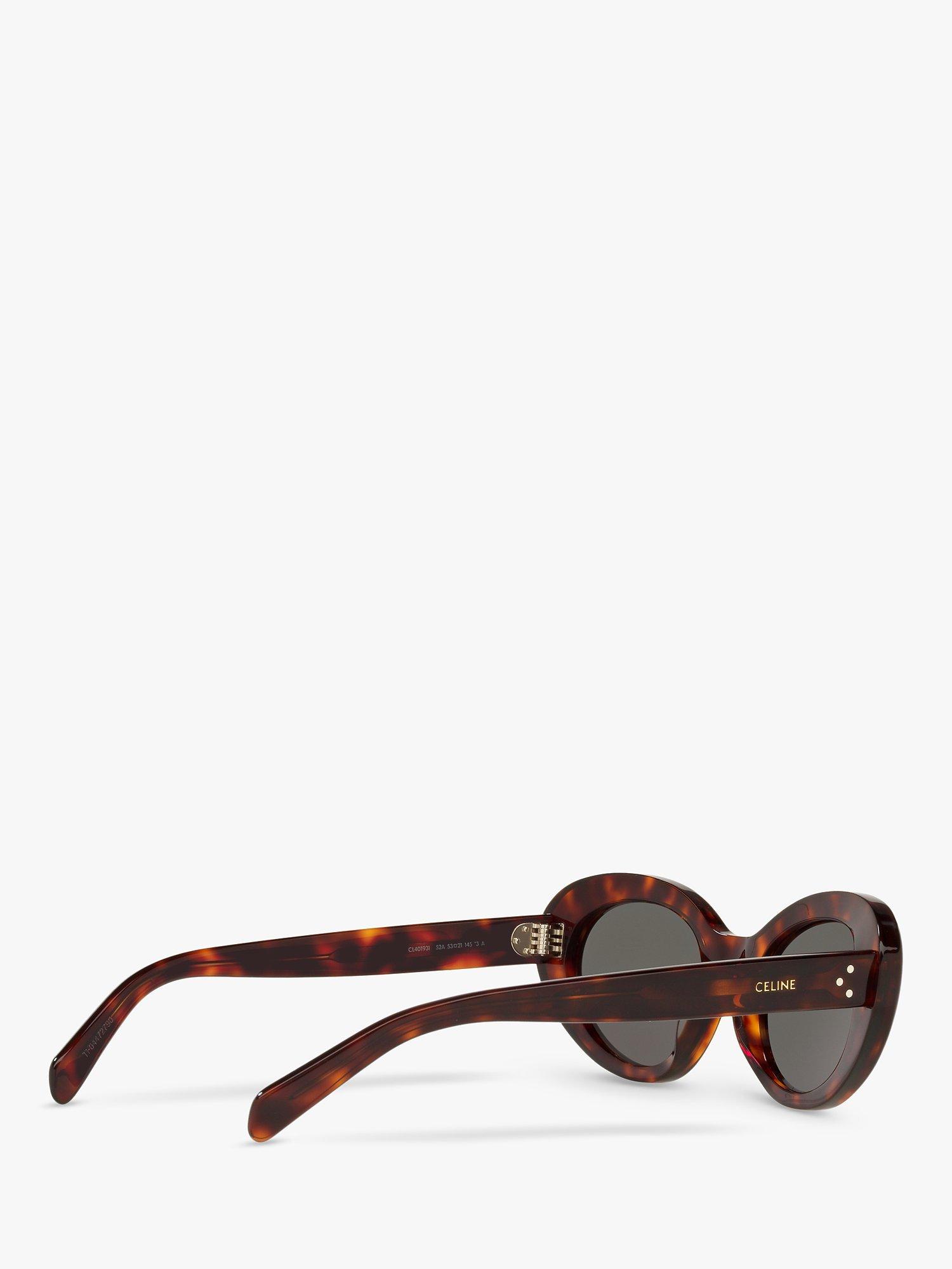 Product image 9 of 10, which shows Celine CL40193I Women's Cat's Eye Sunglasses, Black Tortoise/Grey