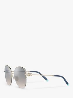 Tiffany & Co TF3082 Women's Pillow Shape Sunglasses, Pale Gold/Blue Mirror - view 2, Pale Gold/Blue Mirror