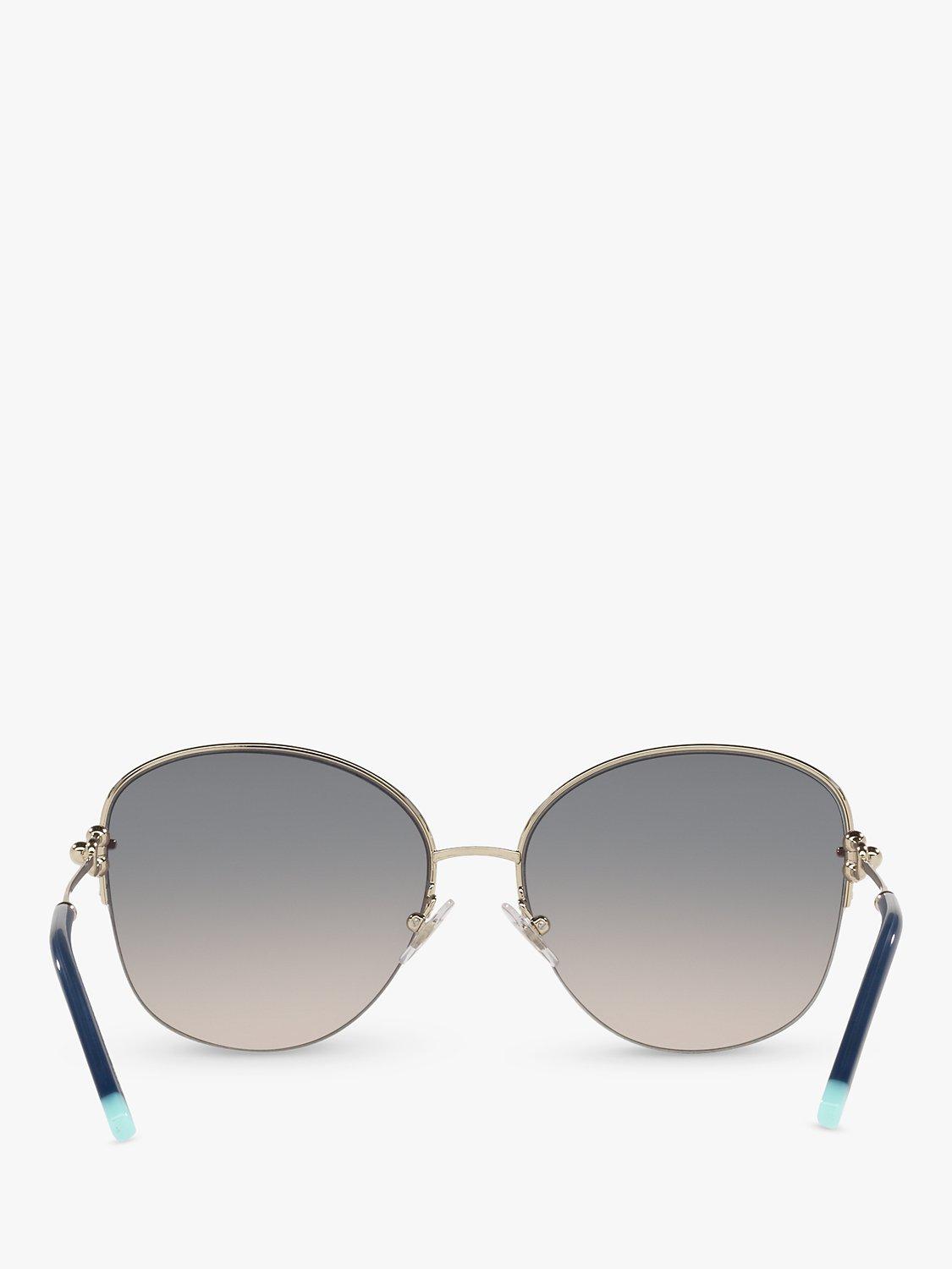 Product image 7 of 11, which shows Tiffany & Co TF3082 Women's Pillow Shape Sunglasses, Pale Gold/Blue Mirror