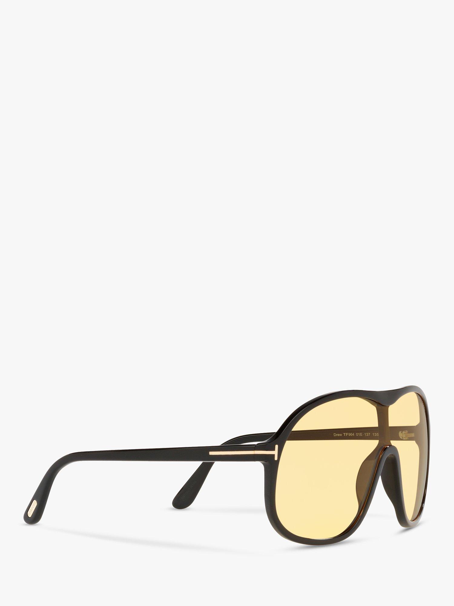 Product image 11 of 11, which shows TOM FORD FT0964 Men's Drew Aviator, Black/Yellow