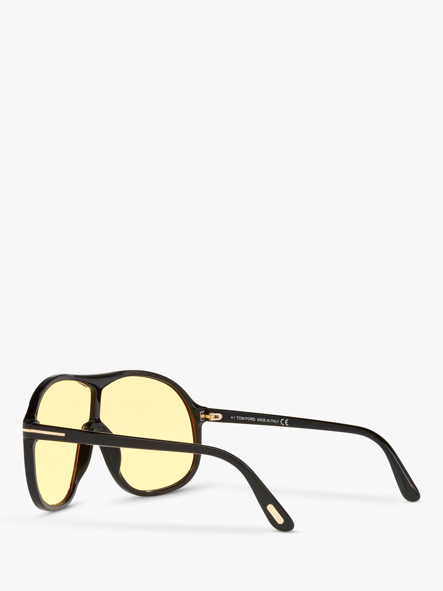 Product image 5 of 11, which shows TOM FORD FT0964 Men's Drew Aviator, Black/Yellow