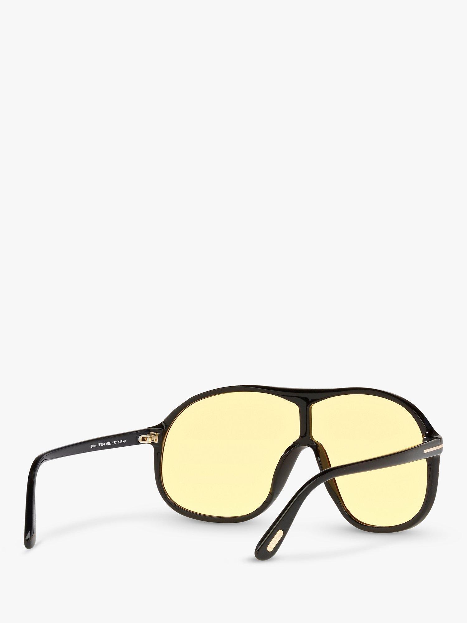 Product image 8 of 11, which shows TOM FORD FT0964 Men's Drew Aviator, Black/Yellow