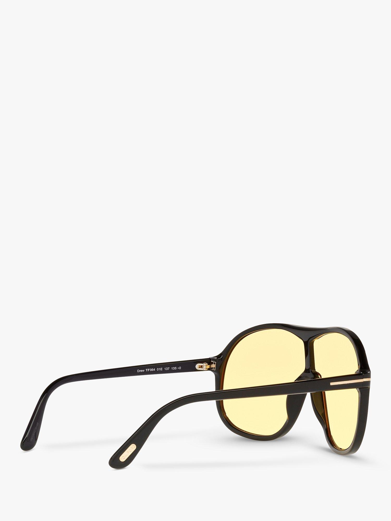 Product image 9 of 11, which shows TOM FORD FT0964 Men's Drew Aviator, Black/Yellow