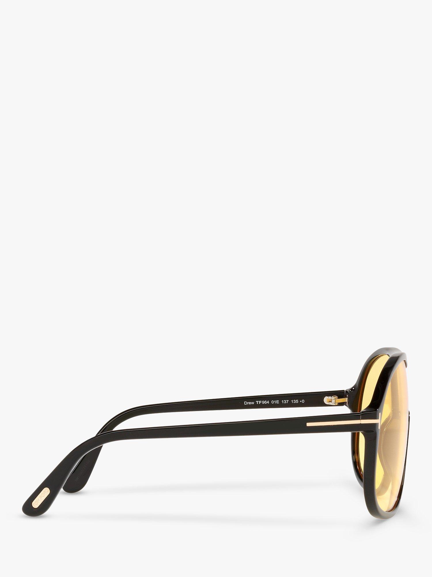 Product image 10 of 11, which shows TOM FORD FT0964 Men's Drew Aviator, Black/Yellow