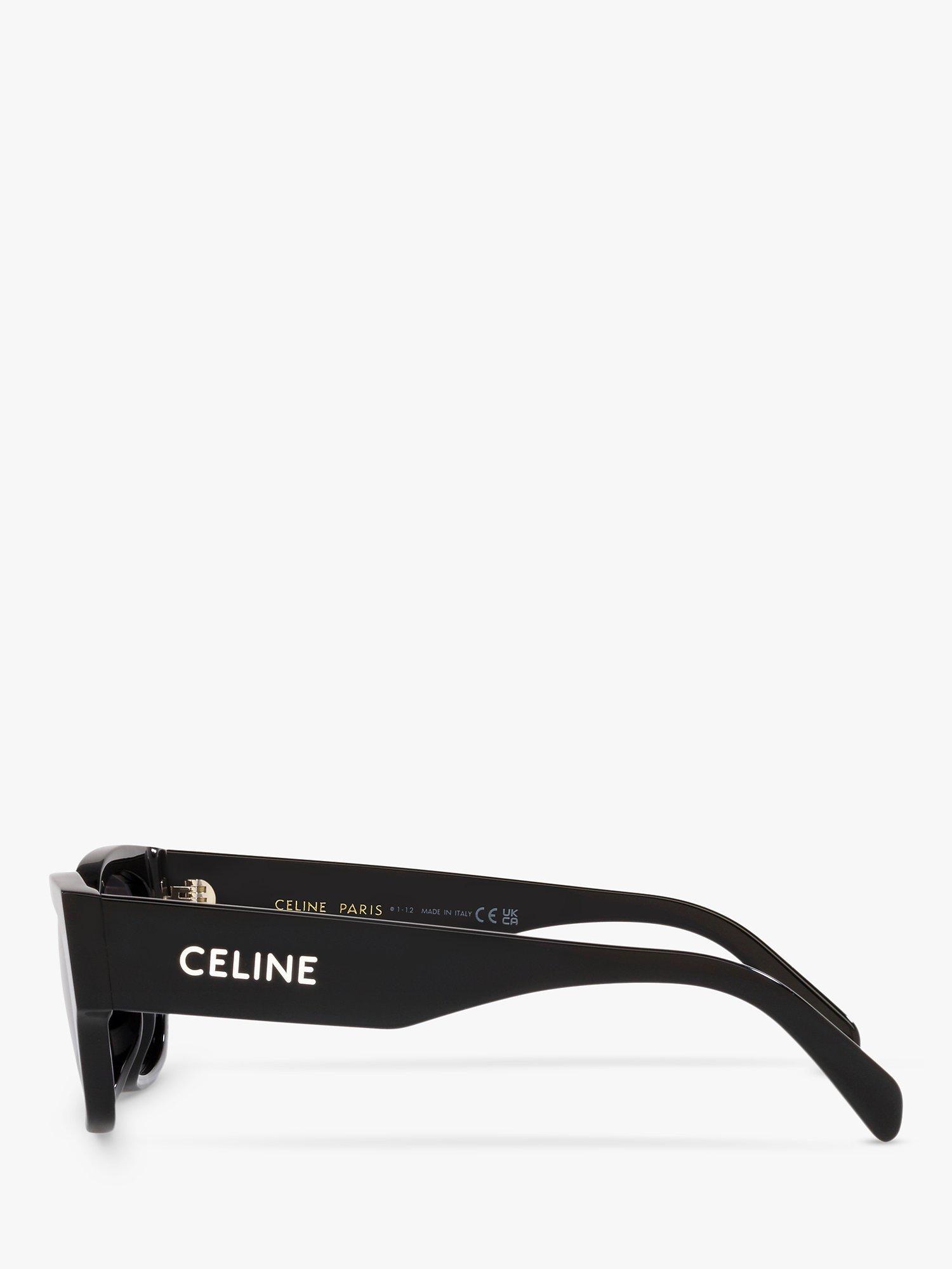 Product image 4 of 11, which shows Celine CL40197U Women's Cat's Eye Sunglasses, Black/Grey