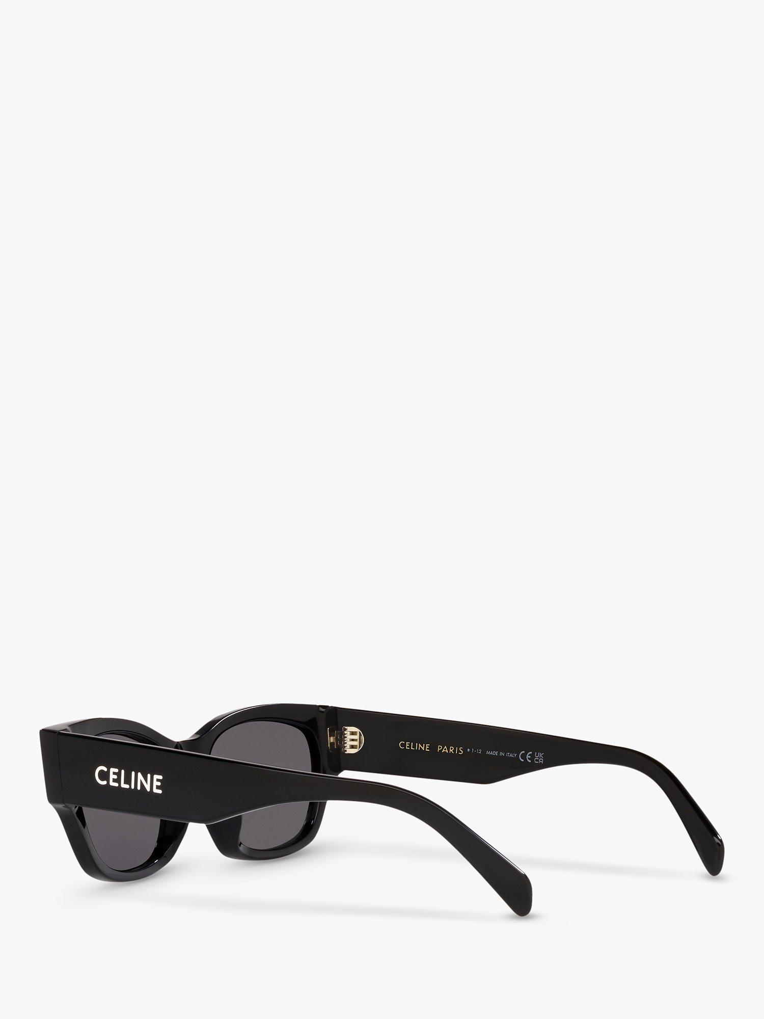 Product image 5 of 11, which shows Celine CL40197U Women's Cat's Eye Sunglasses, Black/Grey