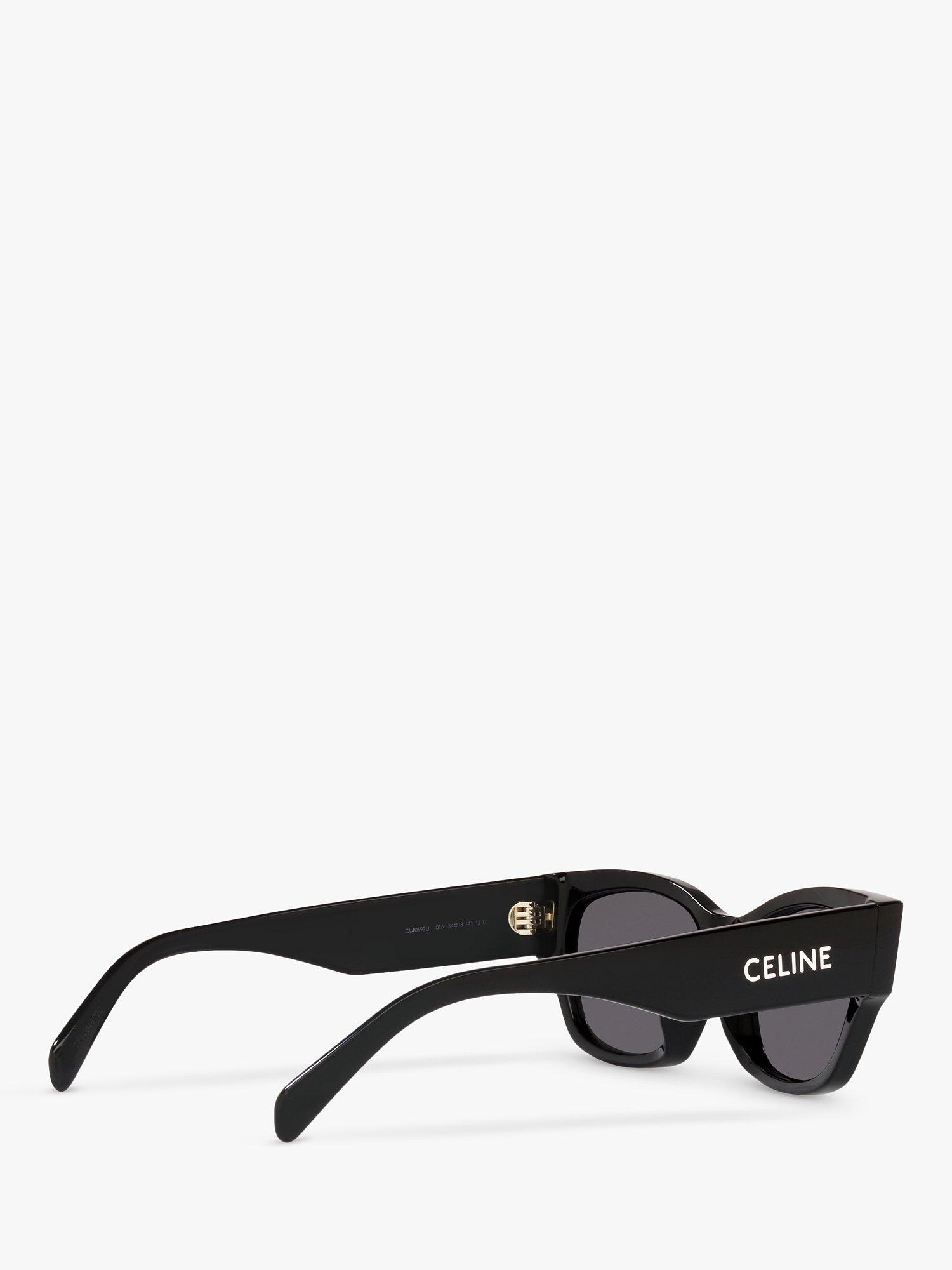 Product image 9 of 11, which shows Celine CL40197U Women's Cat's Eye Sunglasses, Black/Grey