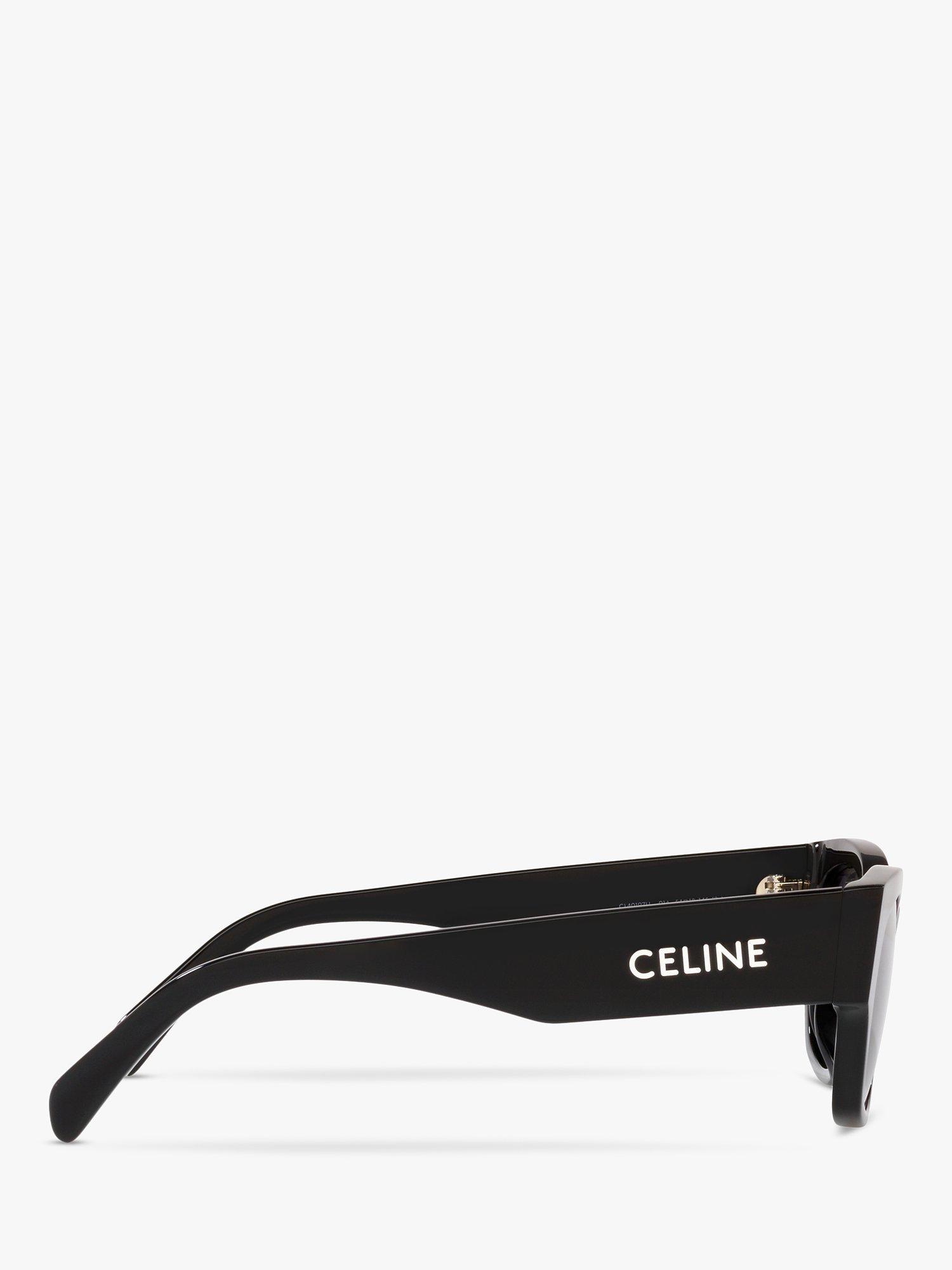 Product image 10 of 11, which shows Celine CL40197U Women's Cat's Eye Sunglasses, Black/Grey