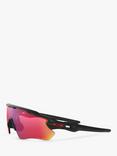 Oakley OO9208 Men's Radar EV Path Wrap Sunglasses, Matte Black/Red