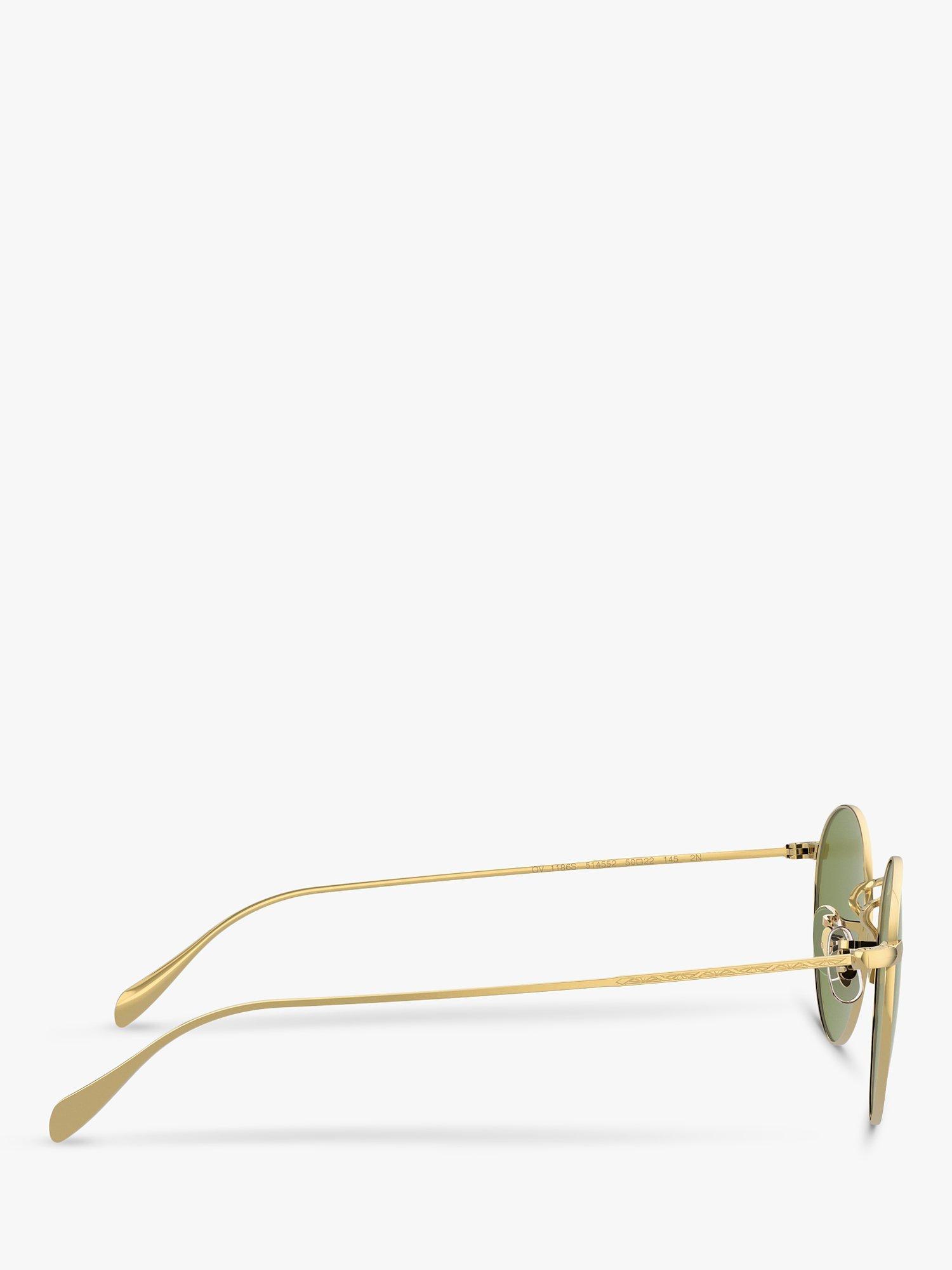 Product image 10 of 11, which shows Oliver Peoples 0OV1186S51455250 Unisex Round Sunglasses, Gold