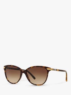 Burberry BE4216 Women's Cat's Eye Sunglasses, Dark Havana/Brown Gradient, Dark Havana/Brown Gradient