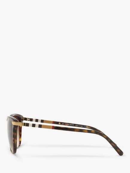 Burberry BE4216 Women's Cat's Eye Sunglasses, Dark Havana/Brown Gradient - view 2, Dark Havana/Brown Gradient