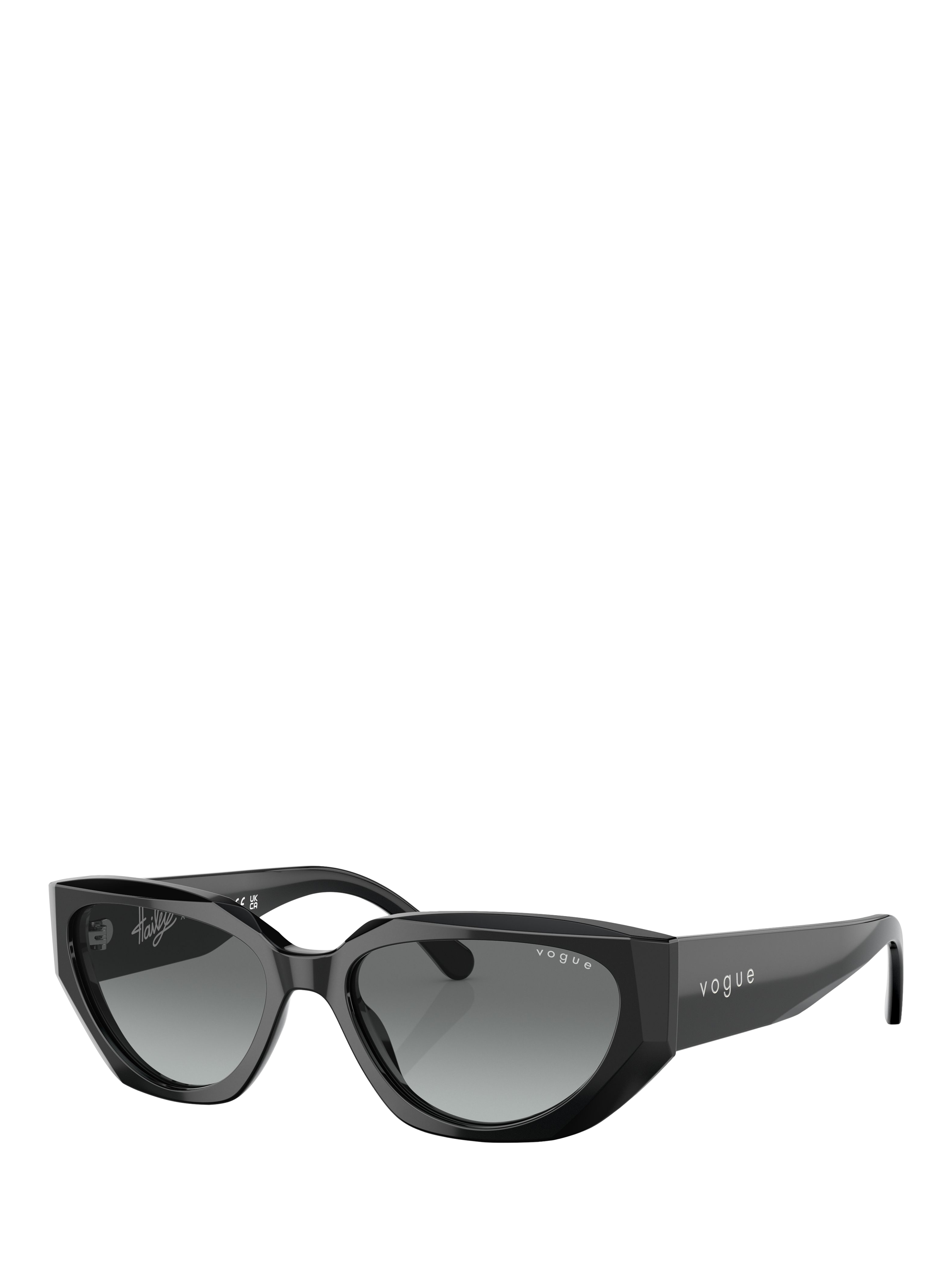Vogue VO5438 Women's Irregular Sunglasses, Black/Grey Gradient