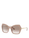 Dolce & Gabbana DG4399 Women's Butterfly Sunglasses, Camel/Brown Gradient