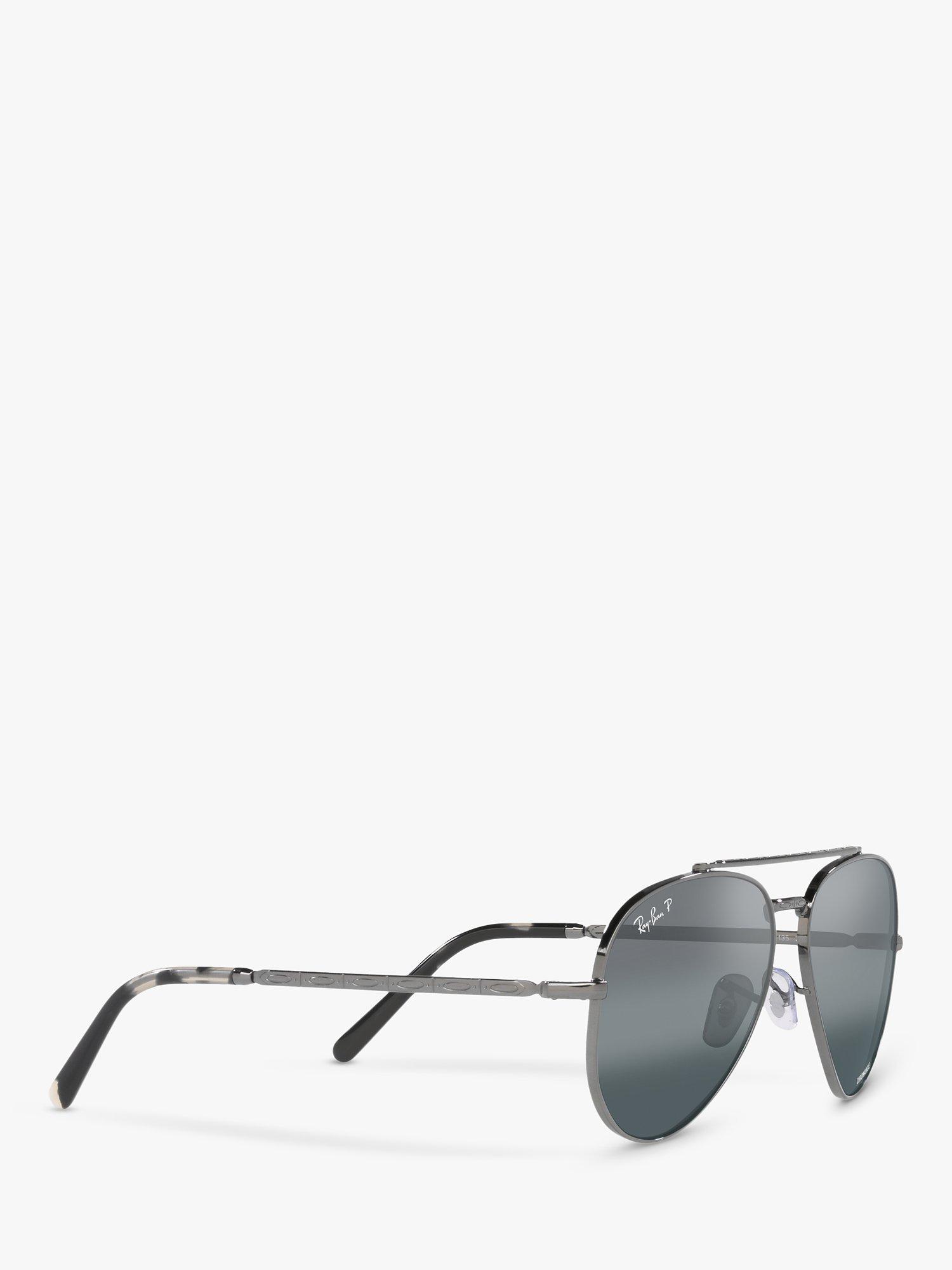 Product image 11 of 11, which shows Ray-Ban RB3625 Unisex Polarised Aviator Sunglasses, Gunmetal/Mirror Grey