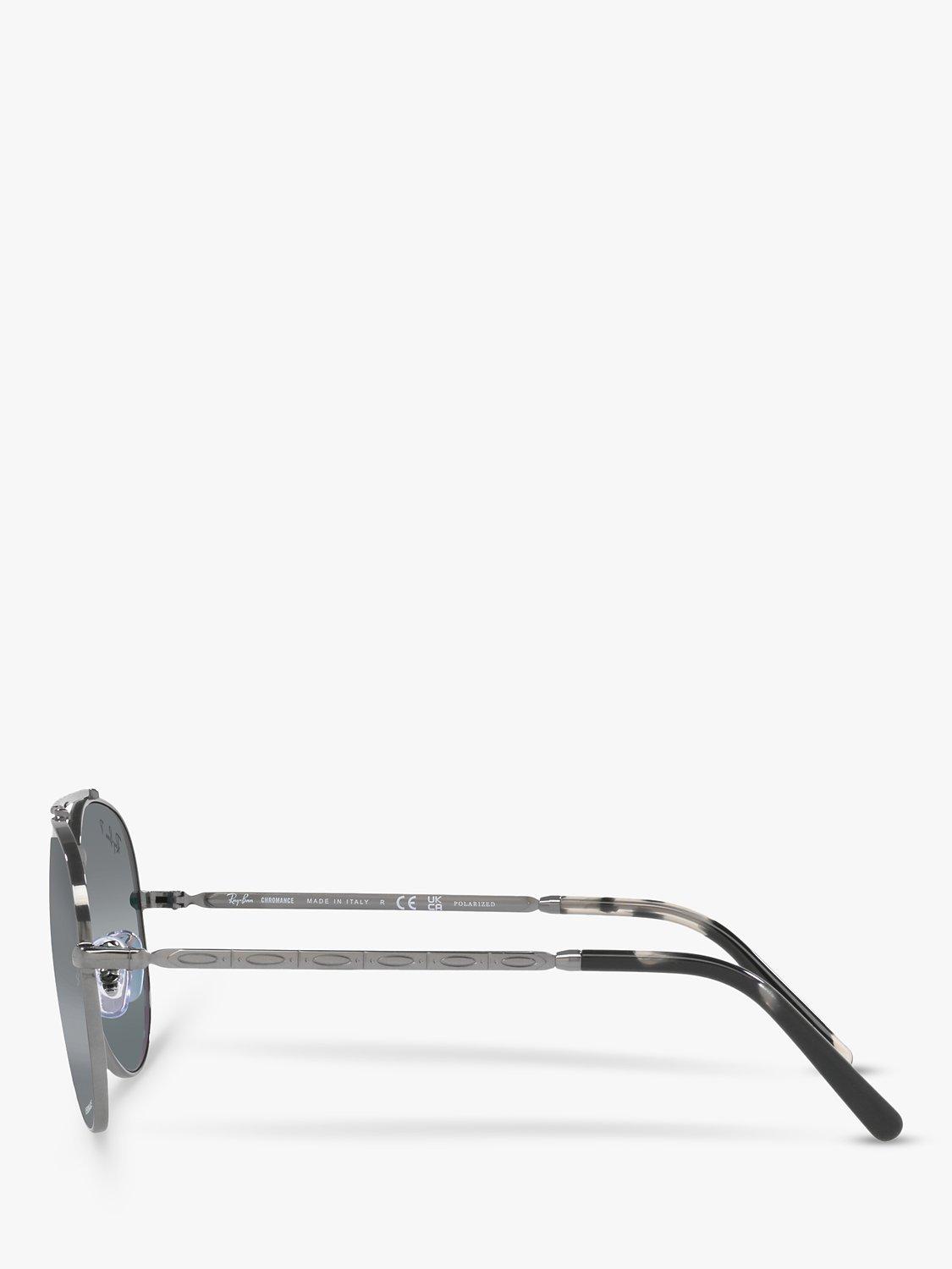 Product image 4 of 11, which shows Ray-Ban RB3625 Unisex Polarised Aviator Sunglasses, Gunmetal/Mirror Grey