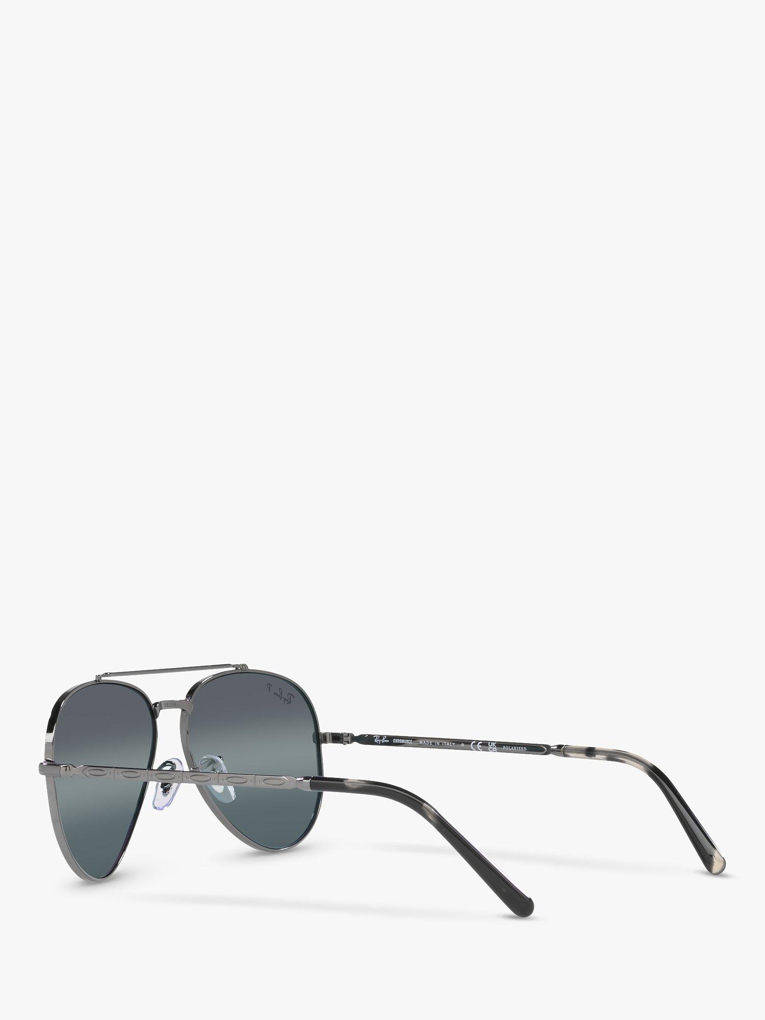 Product image 5 of 11, which shows Ray-Ban RB3625 Unisex Polarised Aviator Sunglasses, Gunmetal/Mirror Grey