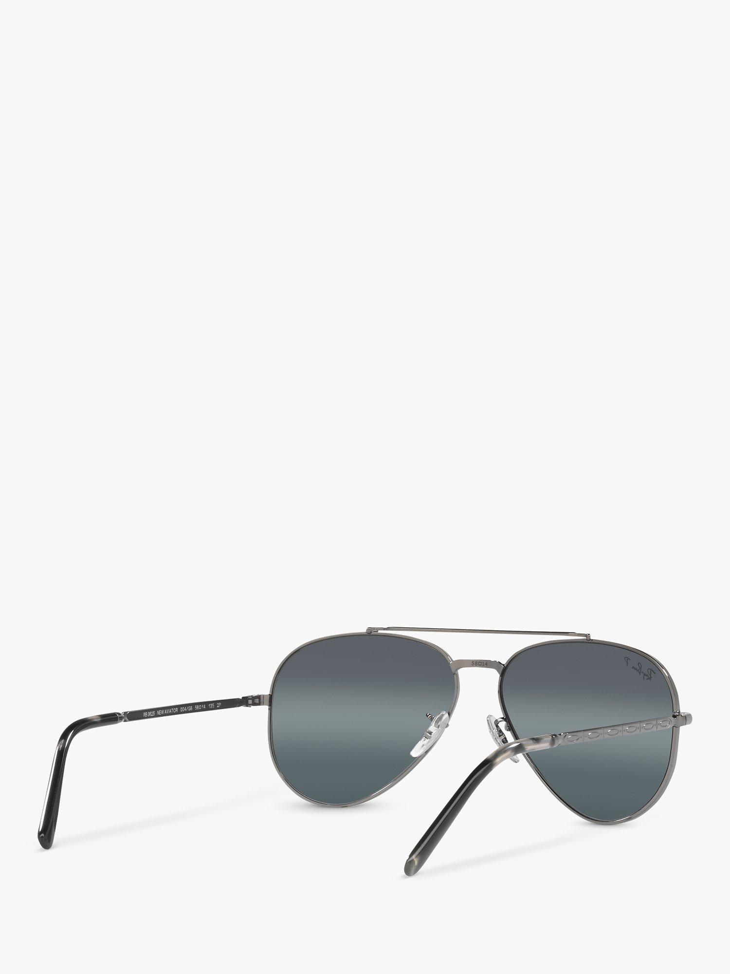 Product image 8 of 11, which shows Ray-Ban RB3625 Unisex Polarised Aviator Sunglasses, Gunmetal/Mirror Grey