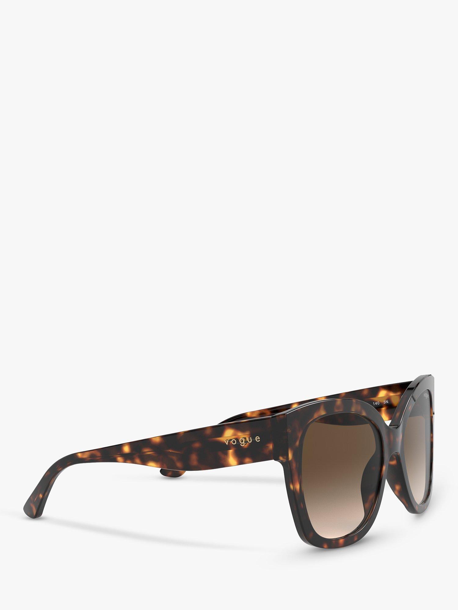 Product image 11 of 11, which shows Vogue VO5338S Women's Square Sunglasses, Dark Havana/Brown Gradient