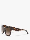 Vogue VO5338S Women's Square Sunglasses, Dark Havana/Brown Gradient