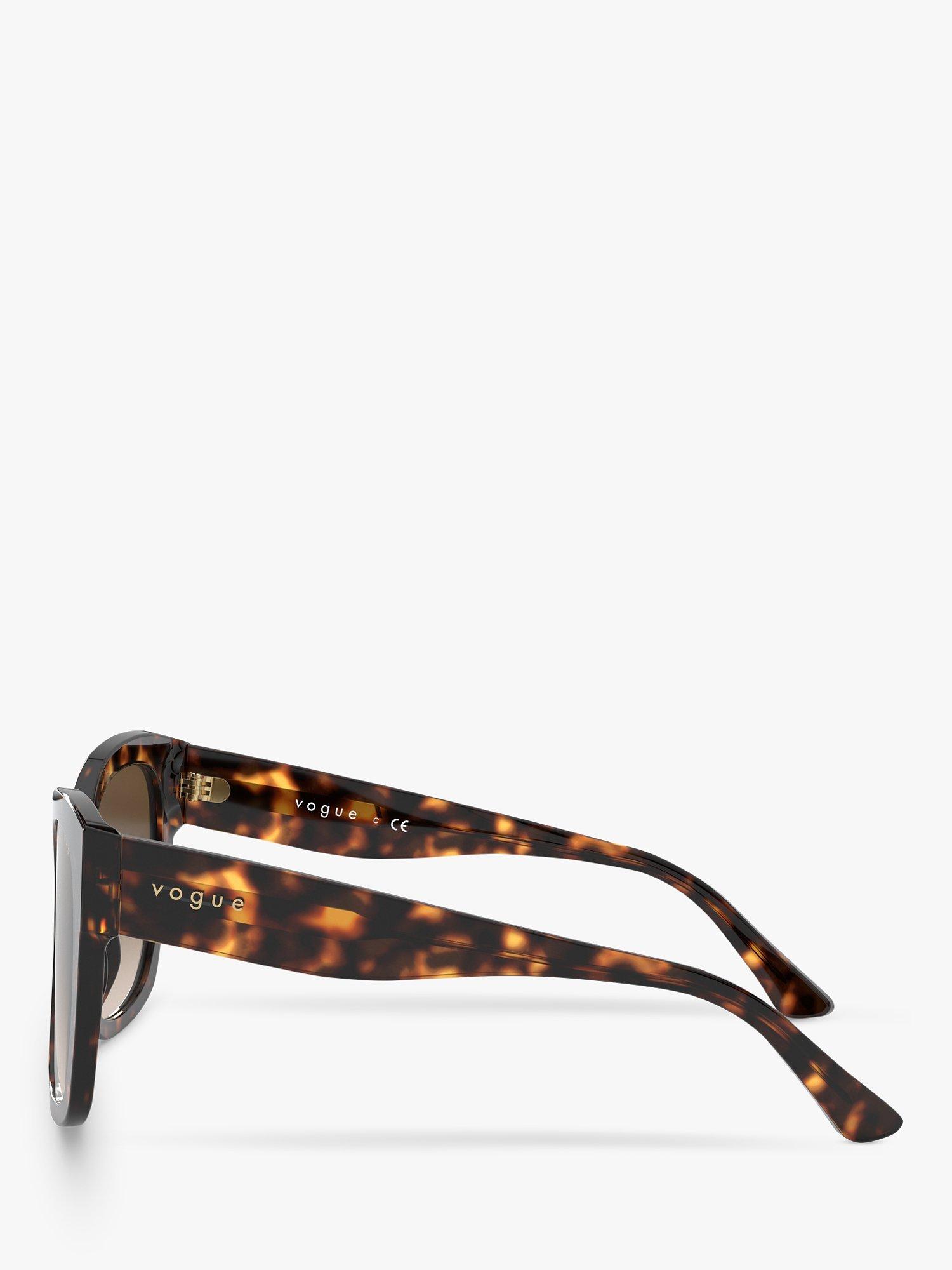 Product image 4 of 11, which shows Vogue VO5338S Women's Square Sunglasses, Dark Havana/Brown Gradient