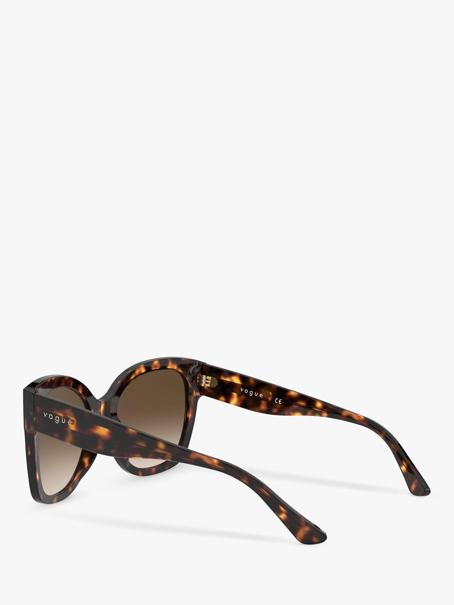 Product image 5 of 11, which shows Vogue VO5338S Women's Square Sunglasses, Dark Havana/Brown Gradient