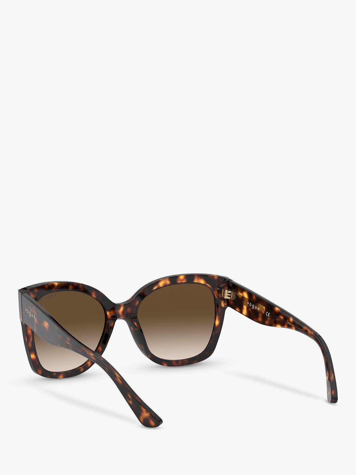 Product image 6 of 11, which shows Vogue VO5338S Women's Square Sunglasses, Dark Havana/Brown Gradient