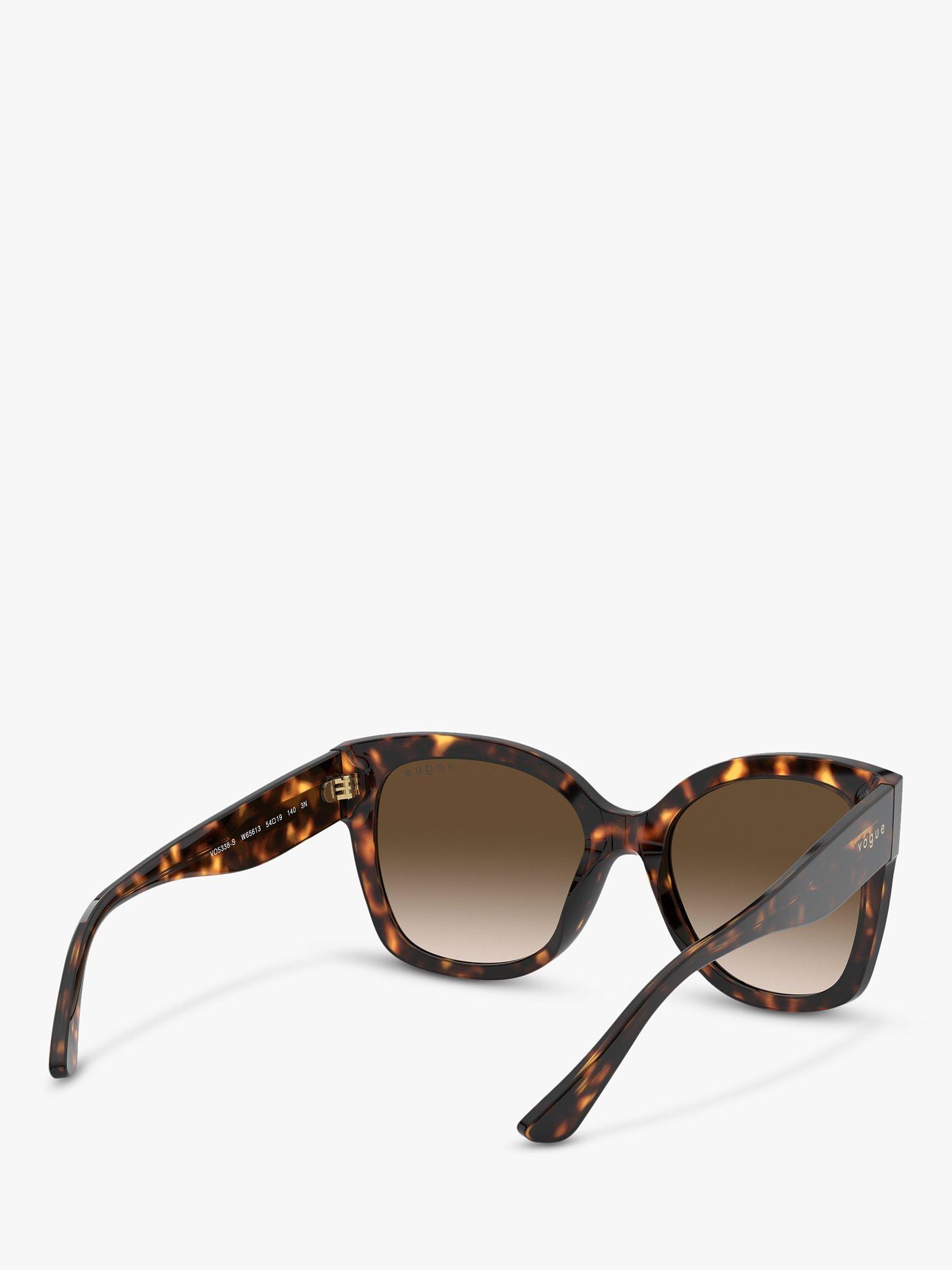Product image 8 of 11, which shows Vogue VO5338S Women's Square Sunglasses, Dark Havana/Brown Gradient