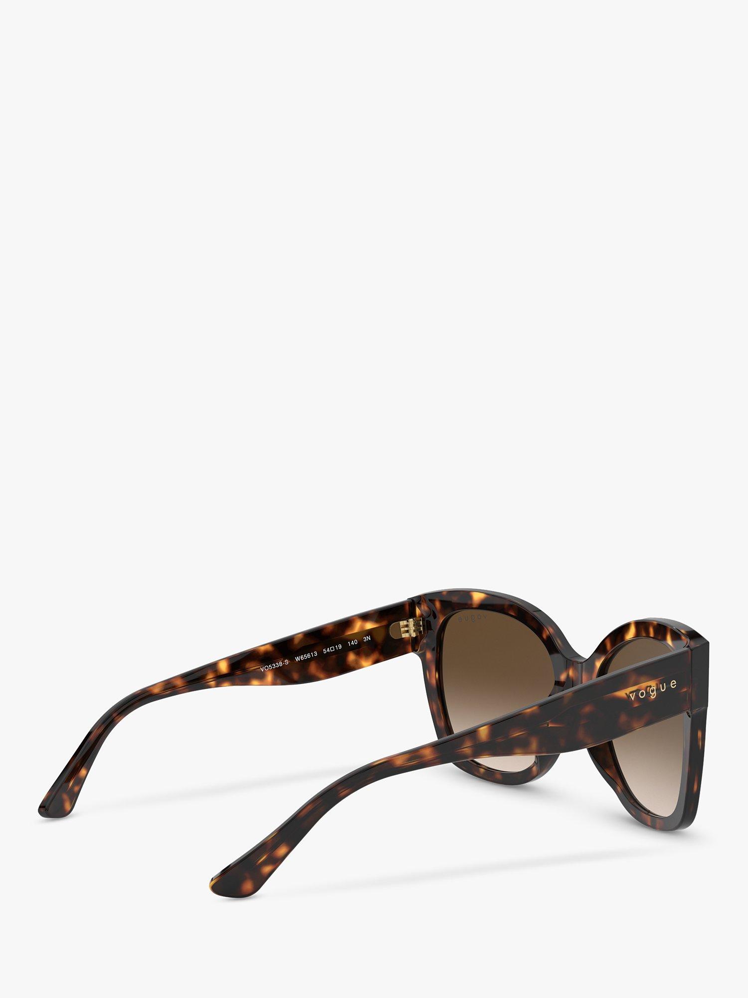 Product image 9 of 11, which shows Vogue VO5338S Women's Square Sunglasses, Dark Havana/Brown Gradient