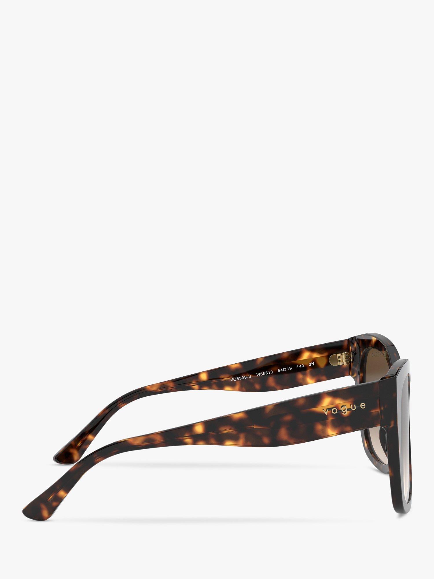 Product image 10 of 11, which shows Vogue VO5338S Women's Square Sunglasses, Dark Havana/Brown Gradient