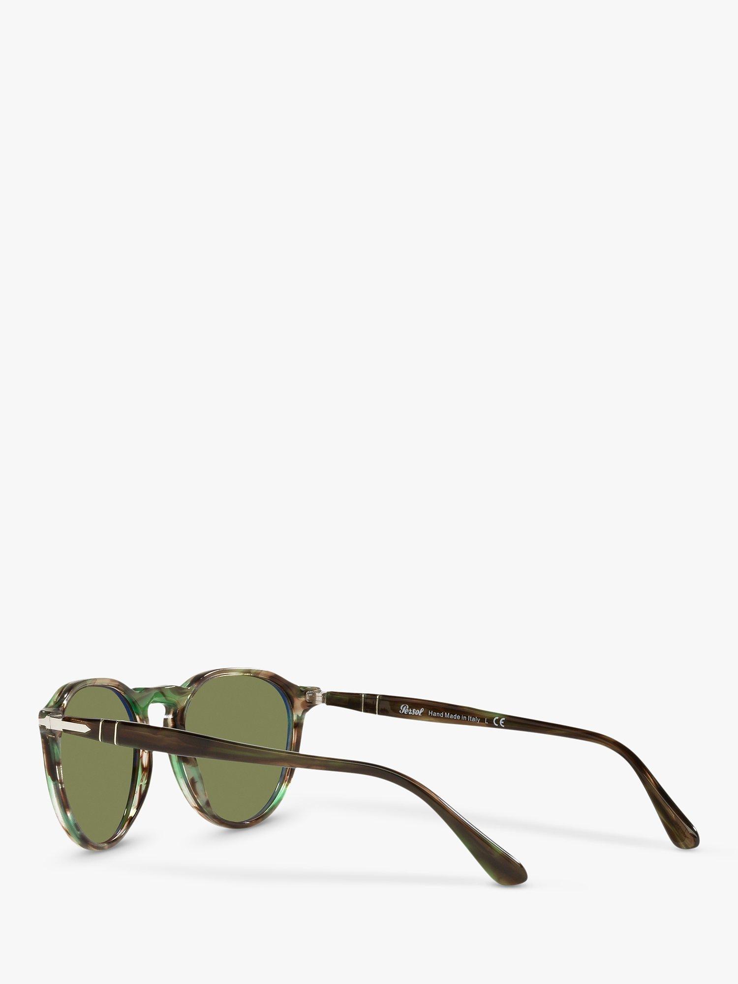 Product image 5 of 10, which shows Persol PO3286S Unisex Oval Sunglasses, Green Havana/Green