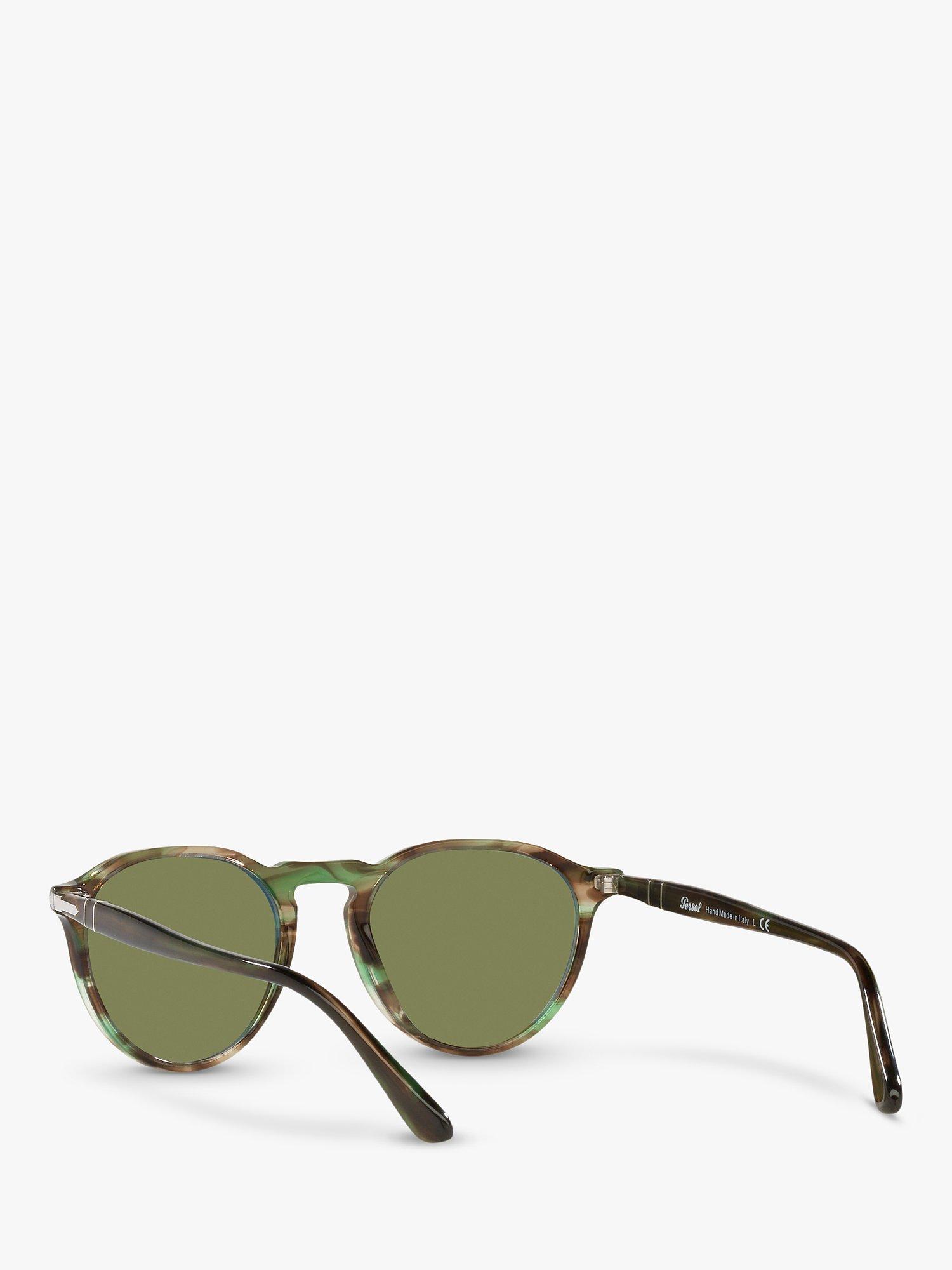 Product image 6 of 10, which shows Persol PO3286S Unisex Oval Sunglasses, Green Havana/Green