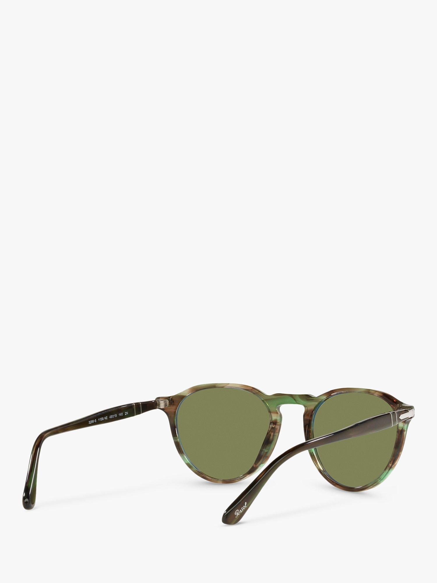 Product image 7 of 10, which shows Persol PO3286S Unisex Oval Sunglasses, Green Havana/Green