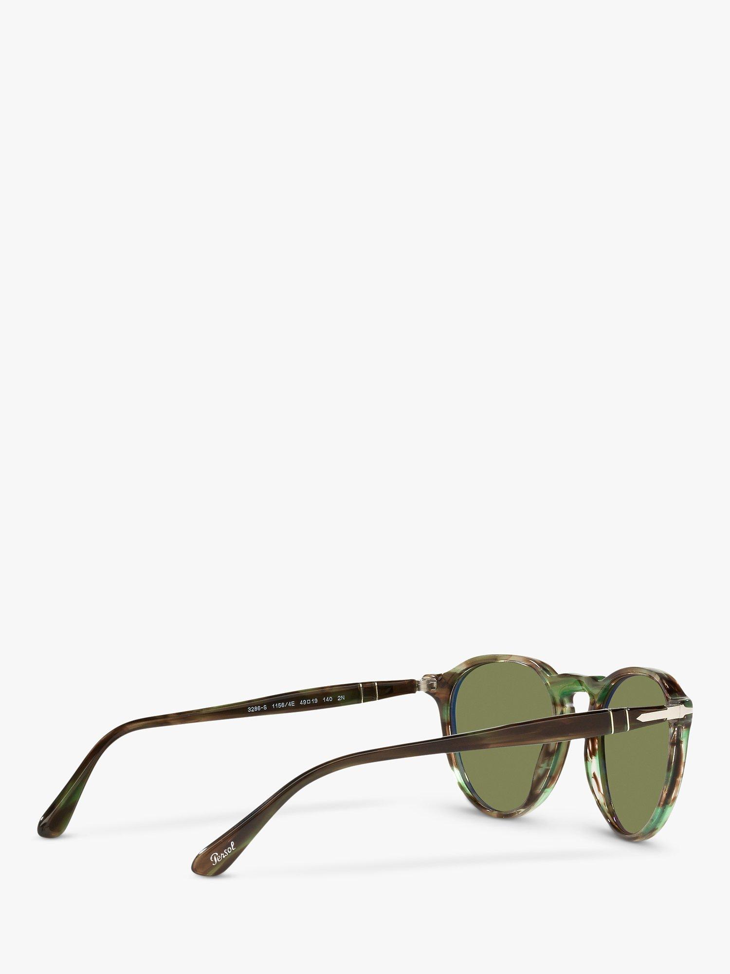 Product image 8 of 10, which shows Persol PO3286S Unisex Oval Sunglasses, Green Havana/Green