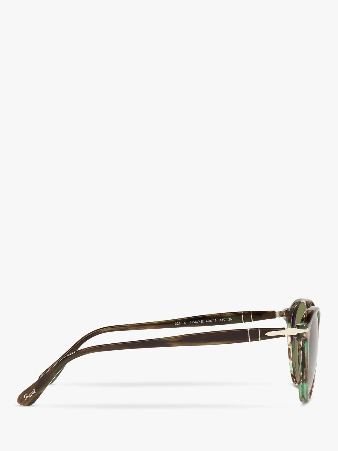 Product image 9 of 10, which shows Persol PO3286S Unisex Oval Sunglasses, Green Havana/Green