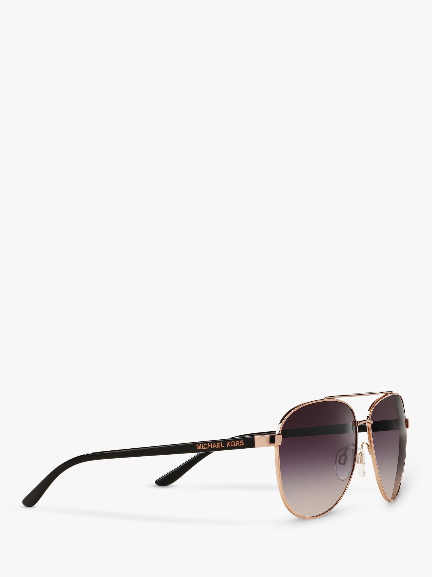 Product image 11 of 11, which shows Michael Kors MK5007 Hvar I Aviator Sunglasses, Rose Gold/Grey Gradient