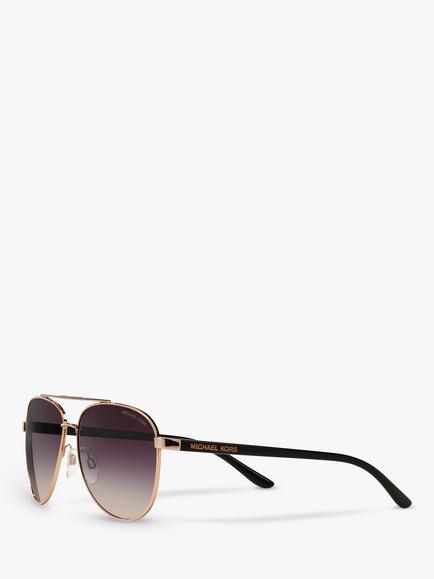 Michael Kors MK5007 Hvar I Aviator Sunglasses - view 2, Rose Gold/Grey Gradient