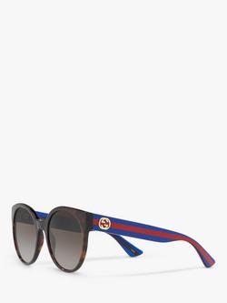 Gucci GG0035SN Women's Round Sunglasses, Brown/Blue/Grey Gradient - view 2, Brown/Blue/Grey Gradient