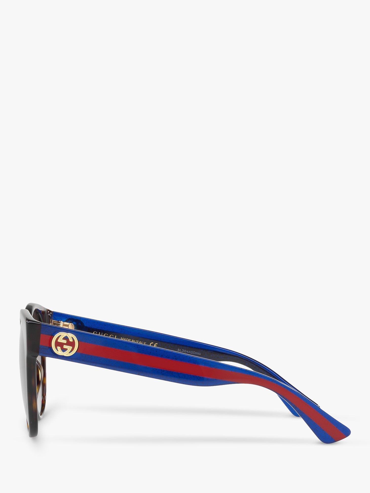 Product image 4 of 11, which shows Gucci GG0035SN Women's Round Sunglasses, Brown/Blue/Grey Gradient