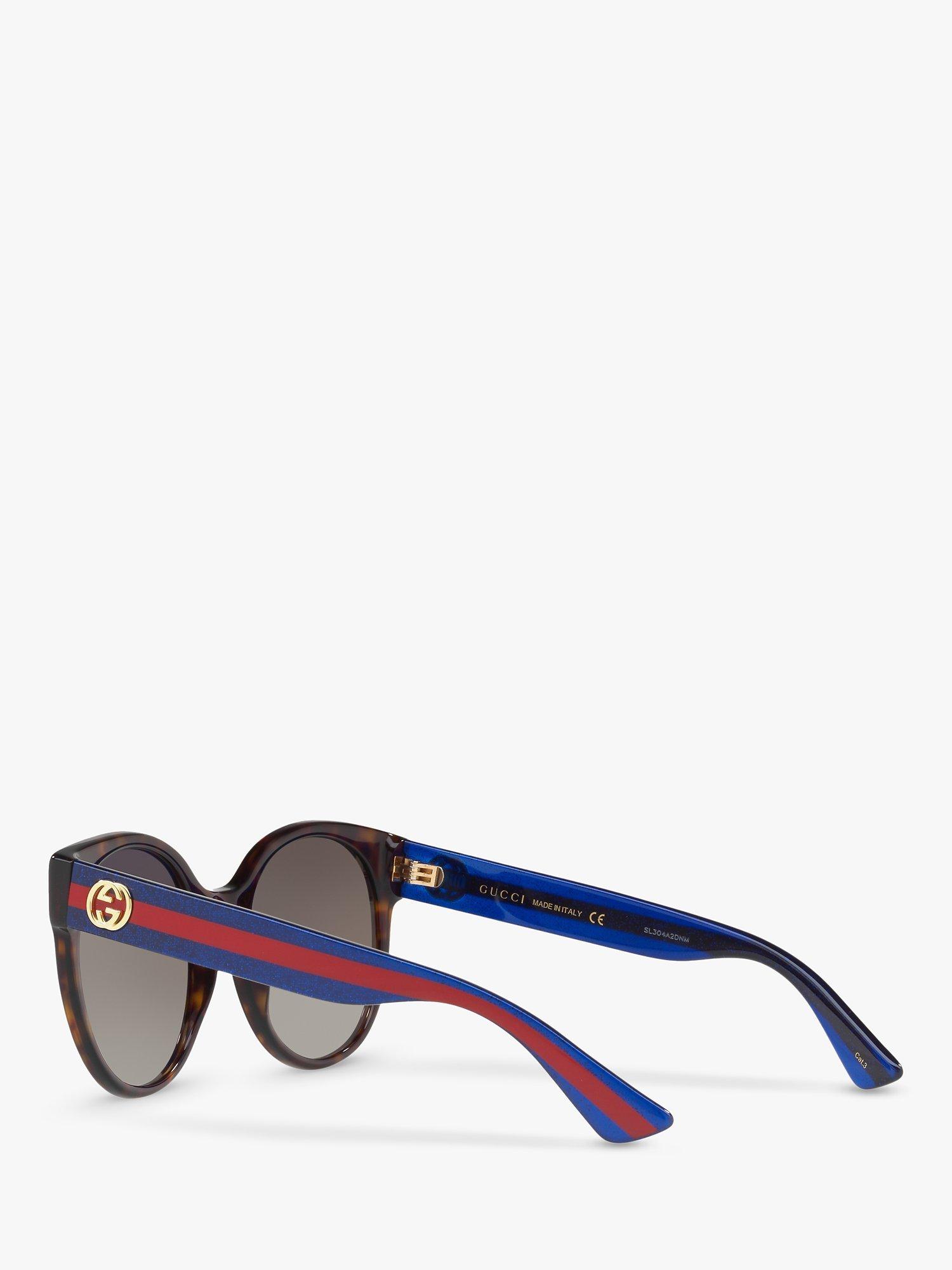 Product image 5 of 11, which shows Gucci GG0035SN Women's Round Sunglasses, Brown/Blue/Grey Gradient